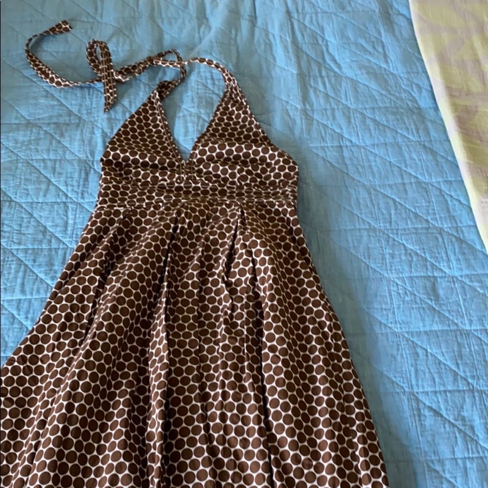 Polka dotted halter dress.  Jcrew.